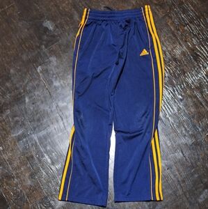 Adidas Blue and Yellow Sweatpants with Signature Stripes